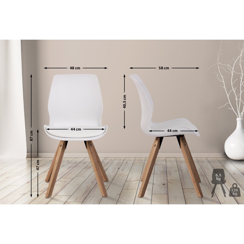 Silla Luna en plástico blanco