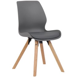 Silla de plástico gris Luna