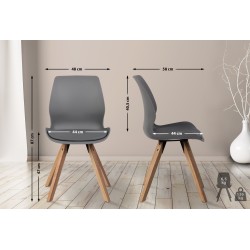 Silla de plástico gris Luna Silla de plástico gris Luna
