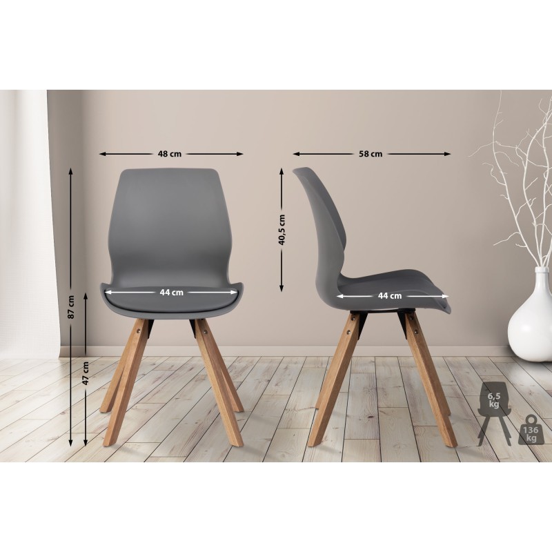 Silla de plástico gris Luna