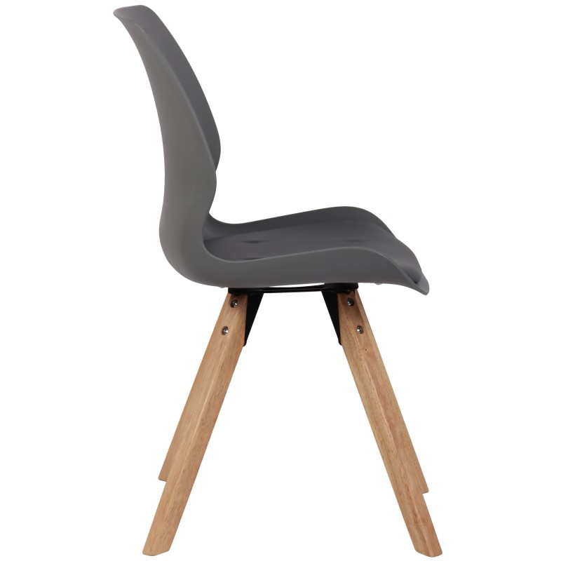 Silla de plástico gris Luna