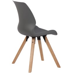 Silla de plástico gris Luna Silla de plástico gris Luna