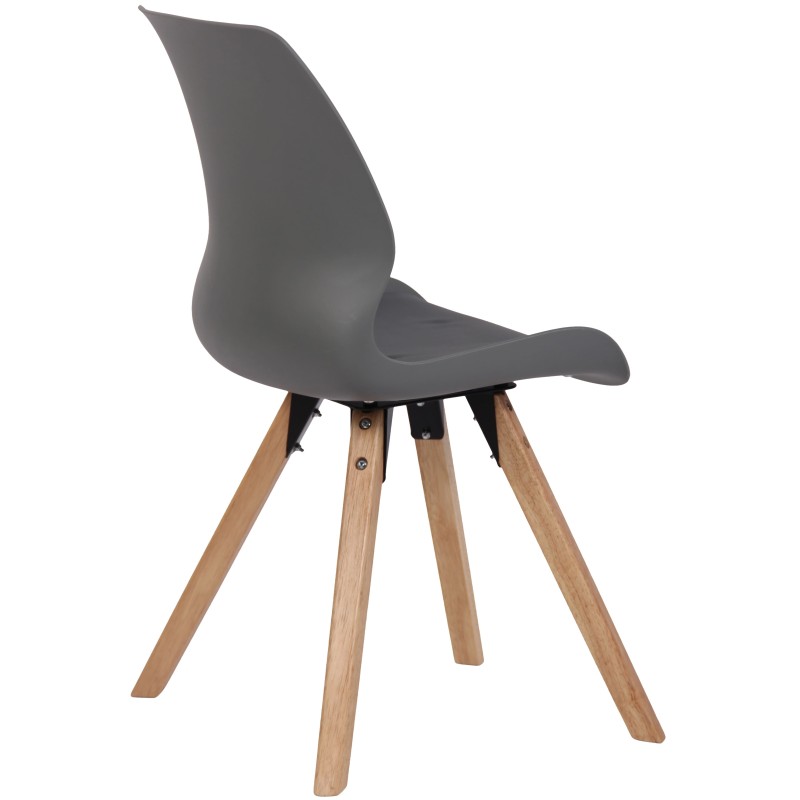 Silla de plástico gris Luna