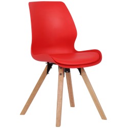 Silla de plástico roja Luna
