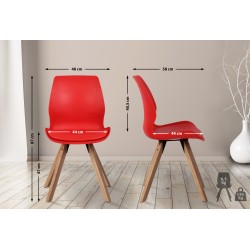 Silla de plástico roja Luna Silla de plástico roja Luna