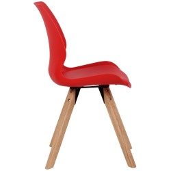 Silla de plástico roja Luna Silla de plástico roja Luna