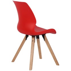 Silla de plástico roja Luna Silla de plástico roja Luna