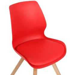 Silla de plástico roja Luna Silla de plástico roja Luna
