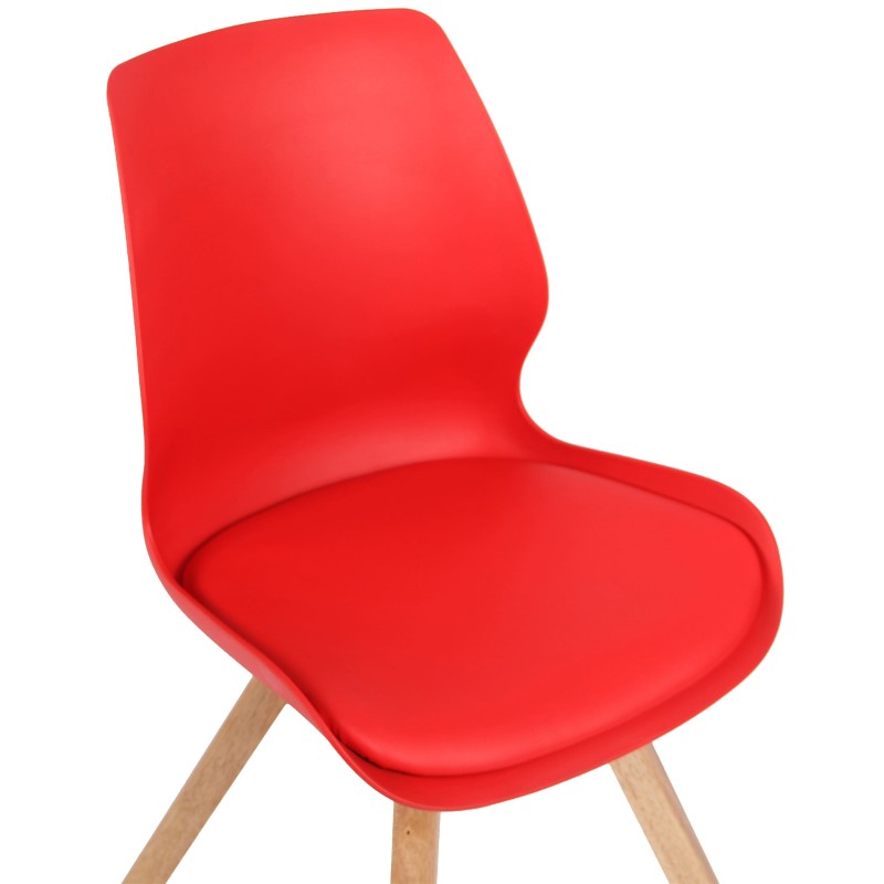 Silla de plástico roja Luna