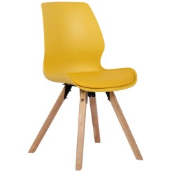 Silla de plástico amarilla Luna