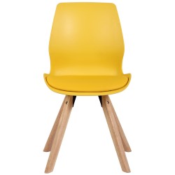 Silla de plástico amarilla Luna