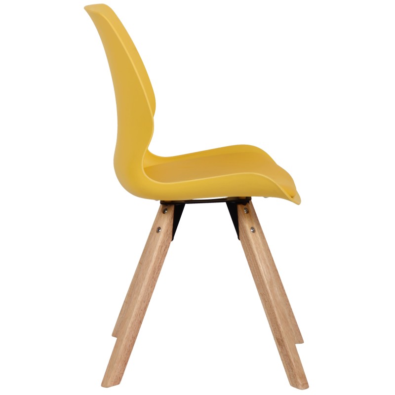 Silla de plástico amarilla Luna