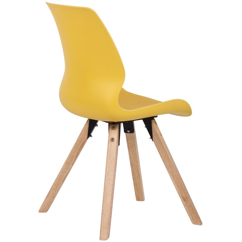 Silla de plástico amarilla Luna