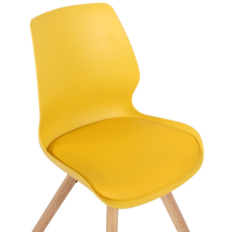 Silla de plástico amarilla Luna