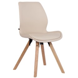 Silla Luna, polipiel color crema