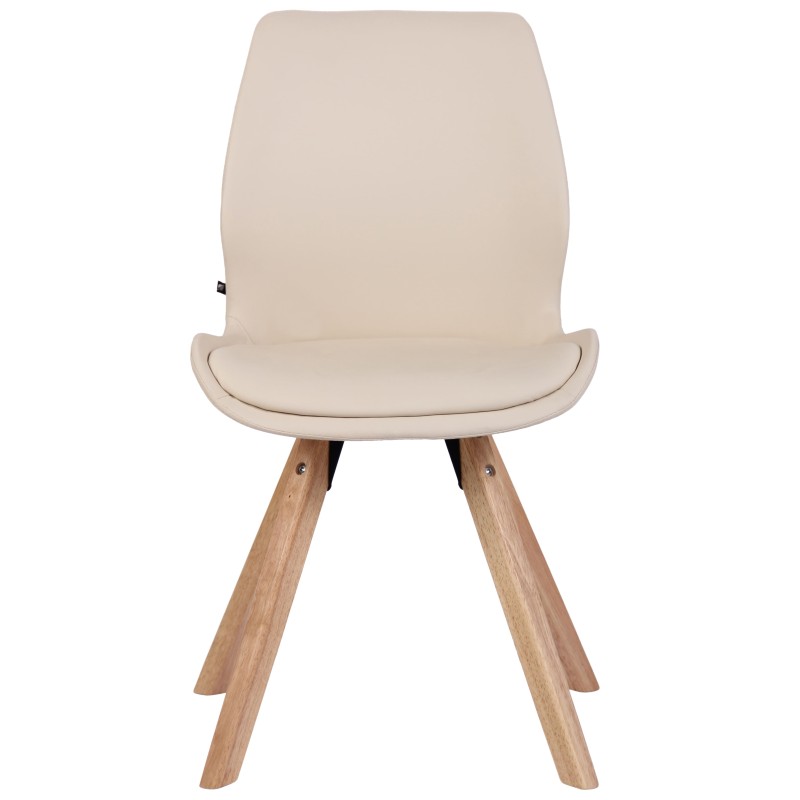 Silla Luna, polipiel color crema