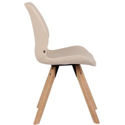 Silla Luna, polipiel color crema Silla Luna, polipiel color crema