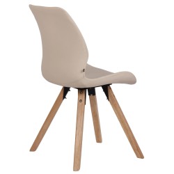 Silla Luna, polipiel color crema Silla Luna, polipiel color crema