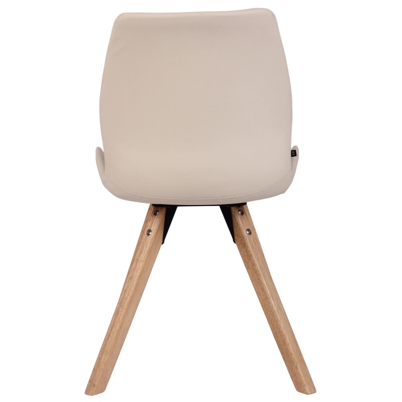 Silla Luna, polipiel color crema