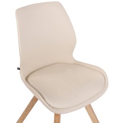 Silla Luna, polipiel color crema Silla Luna, polipiel color crema