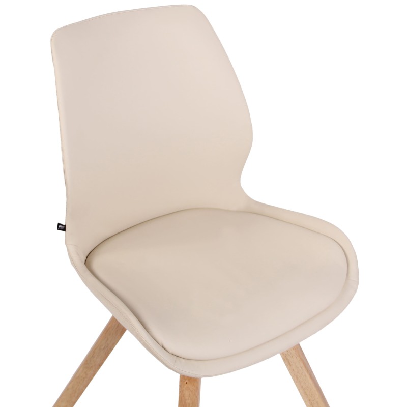 Silla Luna, polipiel color crema