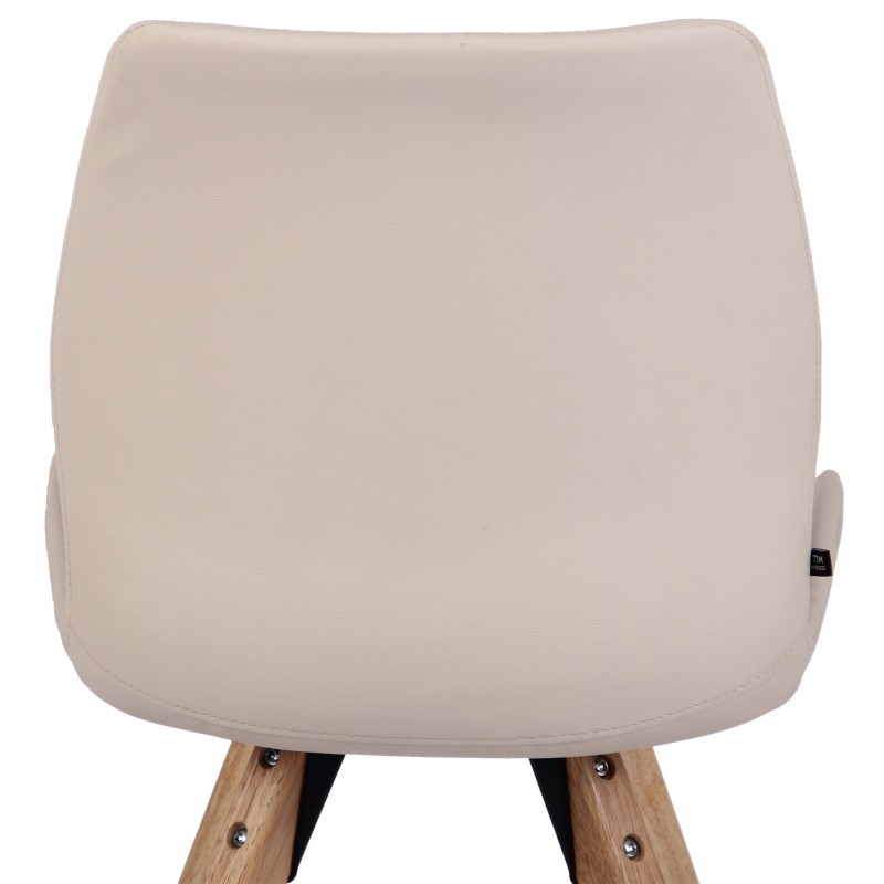 Silla Luna, polipiel color crema