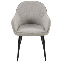 Juego de 2 sillas de comedor en tela Boise gris Juego de 2 sillas de comedor en tela Boise gris