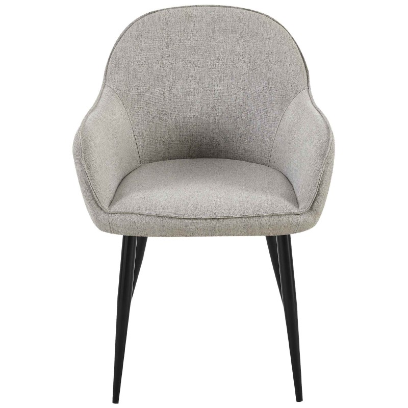 Juego de 2 sillas de comedor en tela Boise gris Juego de 2 sillas de comedor en tela Boise gris
