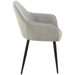 Juego de 2 sillas de comedor en tela Boise gris Juego de 2 sillas de comedor en tela Boise gris