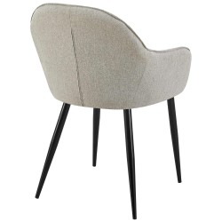 Juego de 2 sillas de comedor en tela Boise gris Juego de 2 sillas de comedor en tela Boise gris