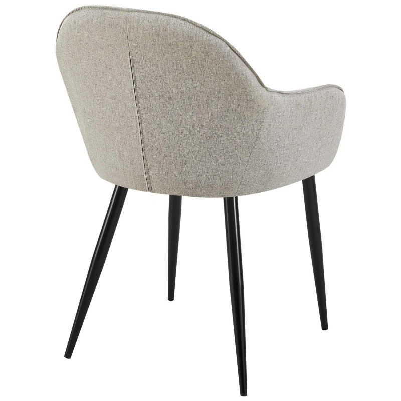 Juego de 2 sillas de comedor en tela Boise gris Juego de 2 sillas de comedor en tela Boise gris