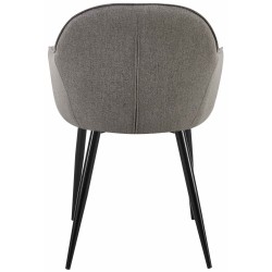 Juego de 2 sillas de comedor Boise de tela gris oscuro