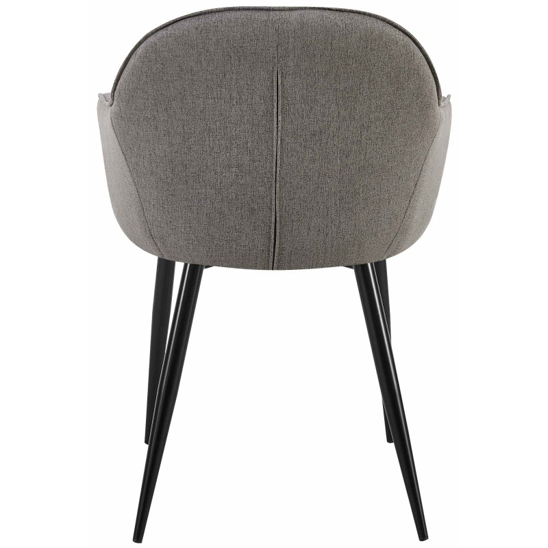 Juego de 2 sillas de comedor Boise de tela gris oscuro