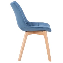 Juego de 2 sillas de comedor Passaic en terciopelo azul Juego de 2 sillas de comedor Passaic en terciopelo azul