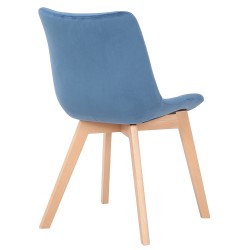 Juego de 2 sillas de comedor Passaic en terciopelo azul Juego de 2 sillas de comedor Passaic en terciopelo azul