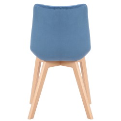 Juego de 2 sillas de comedor Passaic en terciopelo azul Juego de 2 sillas de comedor Passaic en terciopelo azul