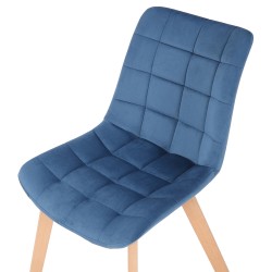 Juego de 2 sillas de comedor Passaic en terciopelo azul Juego de 2 sillas de comedor Passaic en terciopelo azul