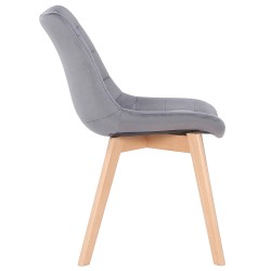 Juego de 2 sillas de comedor Passaic en terciopelo gris Juego de 2 sillas de comedor Passaic en terciopelo gris