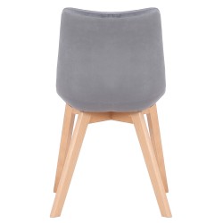 Juego de 2 sillas de comedor Passaic en terciopelo gris Juego de 2 sillas de comedor Passaic en terciopelo gris