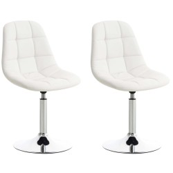Conjunto de 2 sillas Emil, polipiel blanca
