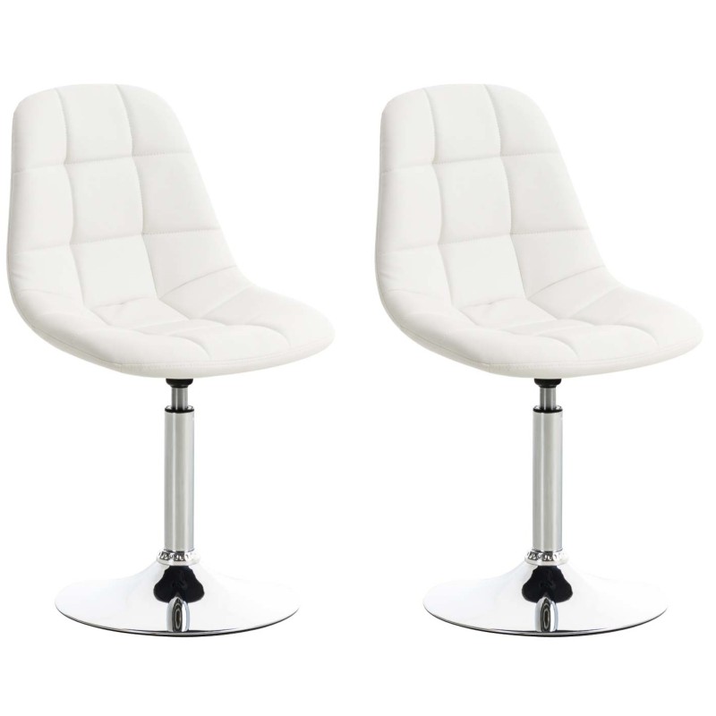 Conjunto de 2 sillas Emil, polipiel blanca Conjunto de 2 sillas Emil, polipiel blanca