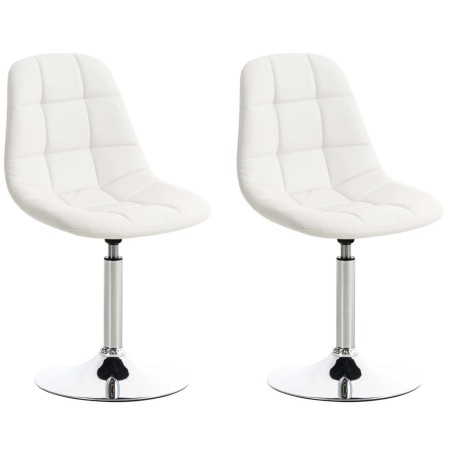 Conjunto de 2 sillas Emil, polipiel blanca
