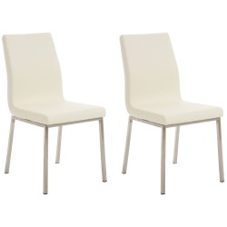 Juego de 2 sillas de comedor Colmar color crema