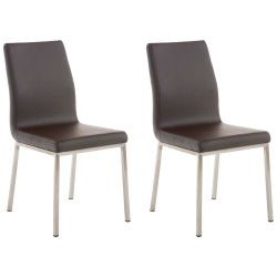 Juego de 2 sillas de comedor Colmar marrones