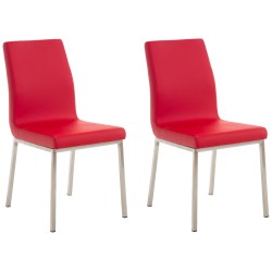 Juego de 2 sillas de comedor Colmar rojas