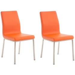Juego de 2 sillas de comedor Colmar color naranja