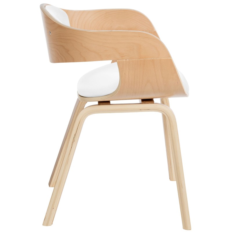 Juego de 2 sillas Kingston, piel sintética, natural/blanco