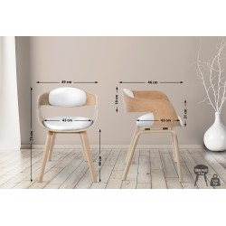 Juego de 2 sillas Kingston, piel sintética, natural/blanco Juego de 2 sillas Kingston, piel sintética, natural/blanco