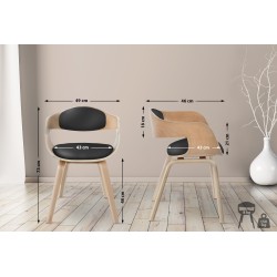 Juego de 2 sillas Kingston, piel sintética, natural/negro Juego de 2 sillas Kingston, piel sintética, natural/negro