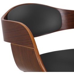 Juego de 2 sillas Kingston, piel sintética, nogal/negro